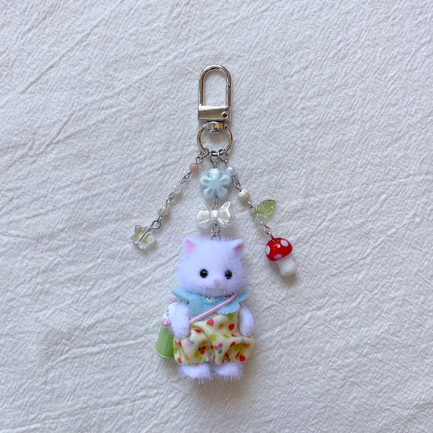 Persian Cat with Water Bottle Sling Keychain