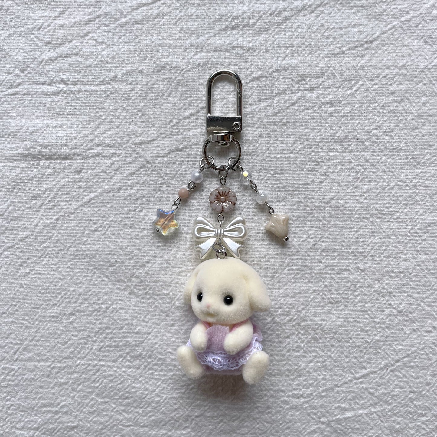 Flora Rabbit Twin in Purple Keychain