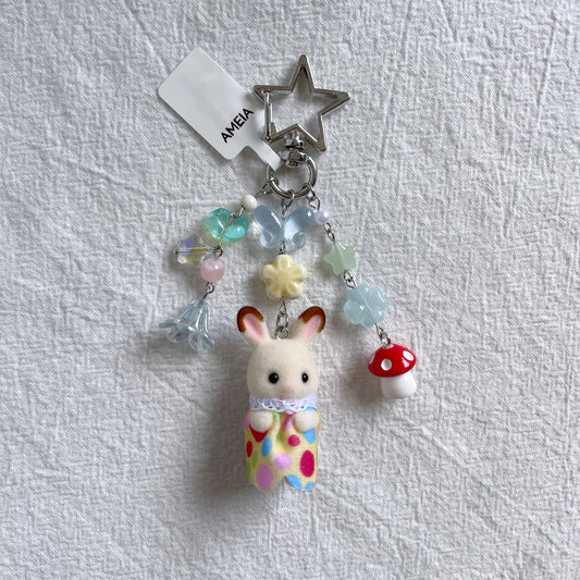 Baby Chocolate Bunny Keychain
