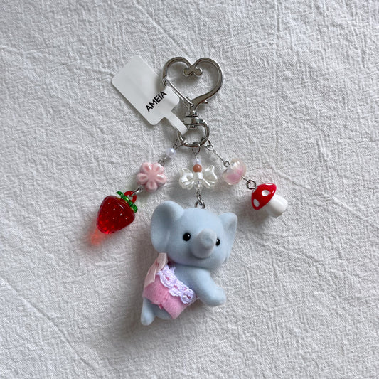 Elephant Keychain in Pink
