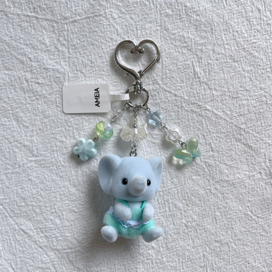 Elephant Keychain in Turqoise