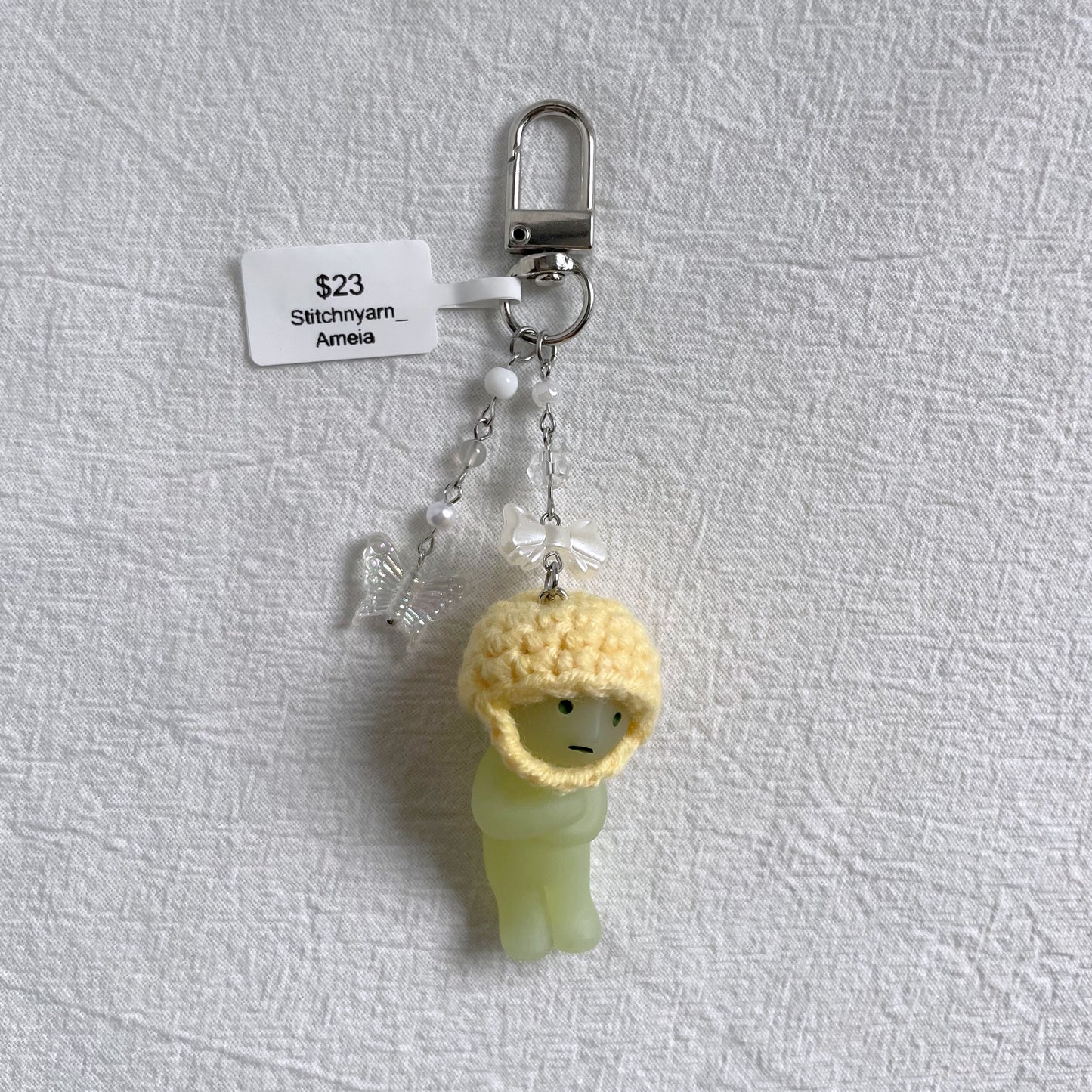 Smiski Little Group Think with Yellow Hat Keychain