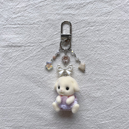 Flora Rabbit Twin in Purple Keychain