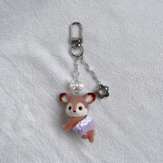 Baby Deer Twin Keychain