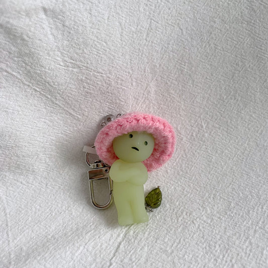 Smiski Little Group Think with Pink Hat Keychain (B)