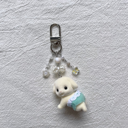 Flora Rabbit in Green Keychain