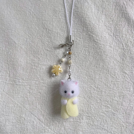 Persian Cat Baby Keychain Lanyard in Yellow