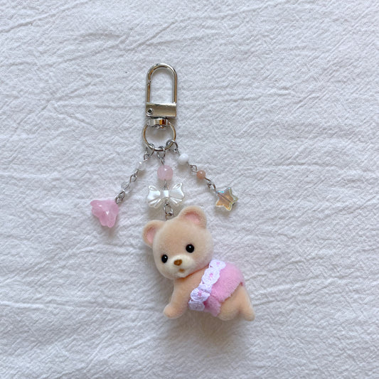 Crawling Bear in Pink Keychain