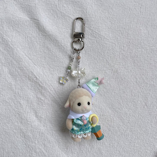 Baby Sheep with Lantern Keychain