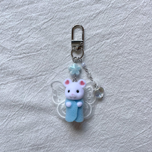 Baby Mouse in Butterfly Wings Keychain